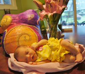 Violet, 1 week old with her belly cast, Pittsburgh, Jill Lena Ford, Shining Light Prenatal Education