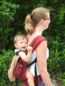 Laura McCarthy, Babywearing outdoors, hiking Pittsburgh, Shining Light Prenatal Education